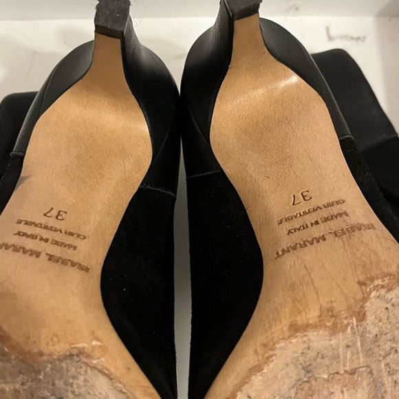 ISABEL MARANT Black Leather and Suede Ankle Boots Size 37/6.5 - Picture 9 of 11